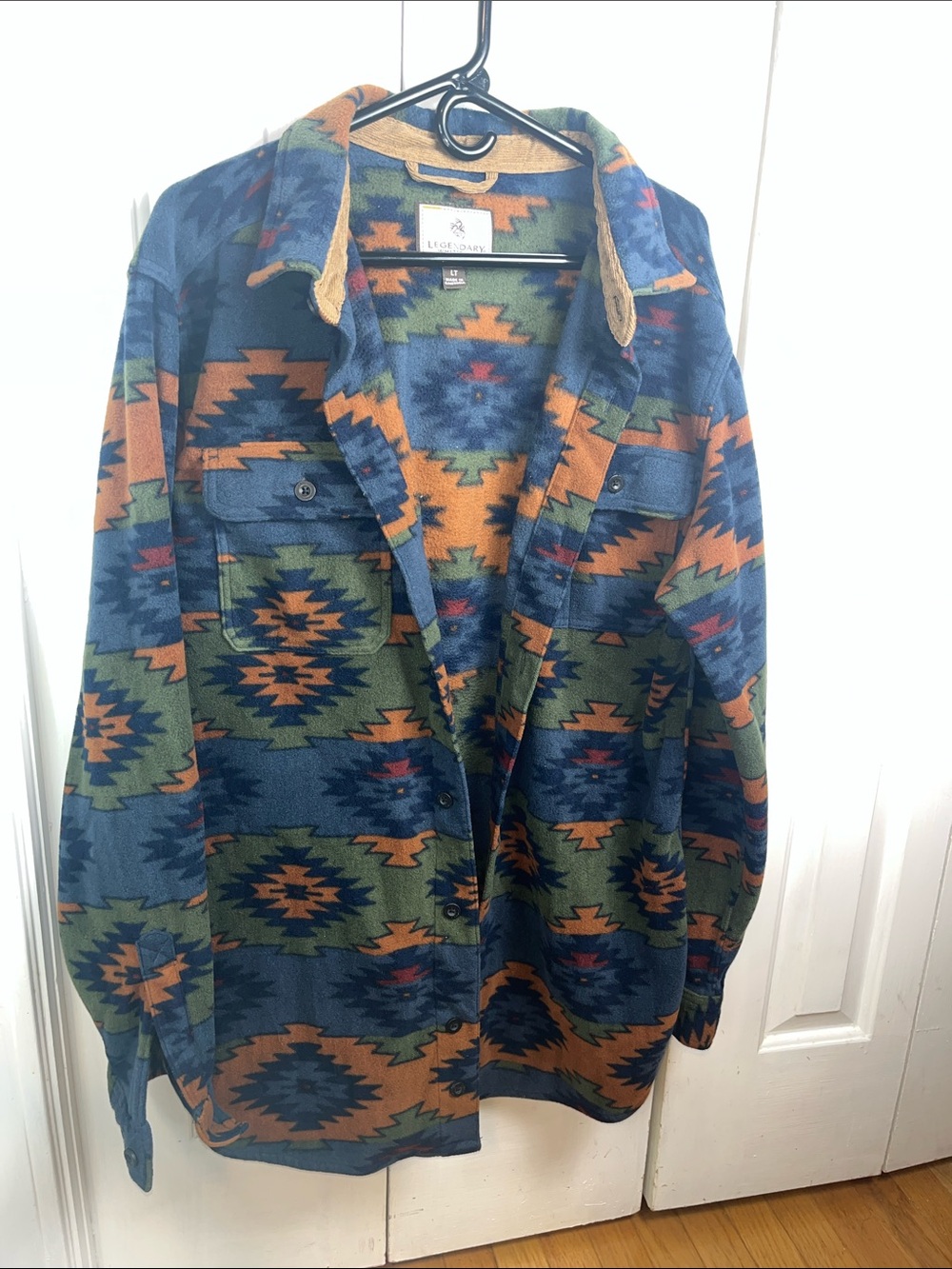 LT Men's Heavyweight Navigator Fleece Shirt AZTEK button jacket Large Legendary